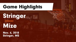 Stringer  vs Mize Game Highlights - Nov. 6, 2018