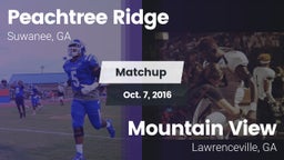 Matchup: Peachtree Ridge vs. Mountain View  2016