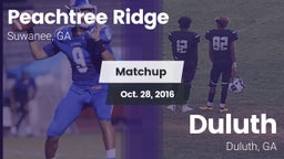 Matchup: Peachtree Ridge vs. Duluth  2016