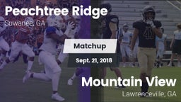 Matchup: Peachtree Ridge vs. Mountain View  2018