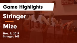 Stringer  vs Mize Game Highlights - Nov. 5, 2019