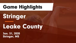 Stringer  vs Leake County Game Highlights - Jan. 31, 2020