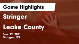 Stringer  vs Leake County Game Highlights - Jan. 29, 2021