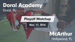 Matchup: Doral Academy vs. McArthur  2016