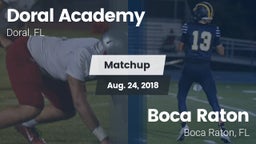 Matchup: Doral Academy vs. Boca Raton  2018