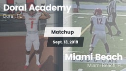 Matchup: Doral Academy vs. Miami Beach  2019