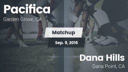 Matchup: Pacifica vs. Dana Hills  2016