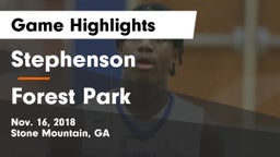 Stephenson  vs Forest Park Game Highlights - Nov. 16, 2018