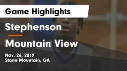Stephenson  vs Mountain View  Game Highlights - Nov. 26, 2019