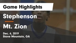 Stephenson  vs Mt. Zion  Game Highlights - Dec. 6, 2019
