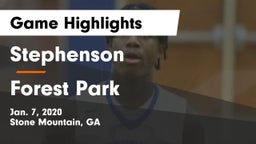 Stephenson  vs Forest Park  Game Highlights - Jan. 7, 2020