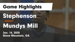 Stephenson  vs Mundys Mill  Game Highlights - Jan. 14, 2020