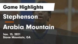 Stephenson  vs Arabia Mountain  Game Highlights - Jan. 15, 2021