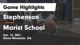 Stephenson  vs Marist School Game Highlights - Jan. 16, 2021