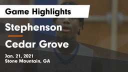 Stephenson  vs Cedar Grove  Game Highlights - Jan. 21, 2021