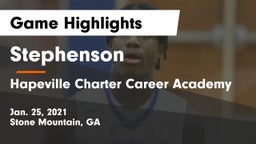 Stephenson  vs Hapeville Charter Career Academy Game Highlights - Jan. 25, 2021