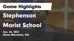 Stephenson  vs Marist School Game Highlights - Jan. 26, 2021