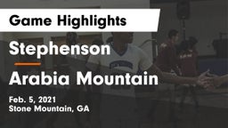 Stephenson  vs Arabia Mountain  Game Highlights - Feb. 5, 2021