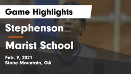 Stephenson  vs Marist School Game Highlights - Feb. 9, 2021