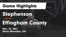Stephenson  vs Effingham County  Game Highlights - Nov. 24, 2021