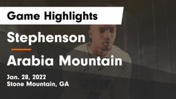 Stephenson  vs Arabia Mountain  Game Highlights - Jan. 28, 2022
