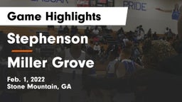 Stephenson  vs Miller Grove  Game Highlights - Feb. 1, 2022