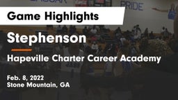 Stephenson  vs Hapeville Charter Career Academy Game Highlights - Feb. 8, 2022