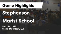 Stephenson  vs Marist School Game Highlights - Feb. 11, 2022