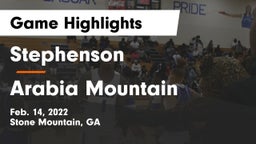 Stephenson  vs Arabia Mountain  Game Highlights - Feb. 14, 2022
