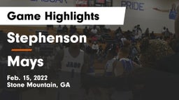 Stephenson  vs Mays  Game Highlights - Feb. 15, 2022