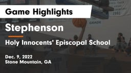 Stephenson  vs Holy Innocents' Episcopal School Game Highlights - Dec. 9, 2022