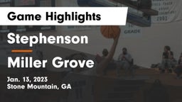 Stephenson  vs Miller Grove  Game Highlights - Jan. 13, 2023