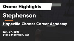 Stephenson  vs Hapeville Charter Career Academy Game Highlights - Jan. 27, 2023