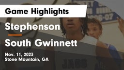 Stephenson  vs South Gwinnett  Game Highlights - Nov. 11, 2023