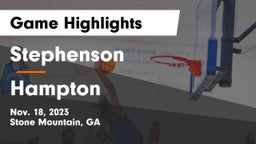Stephenson  vs Hampton  Game Highlights - Nov. 18, 2023