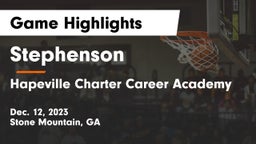 Stephenson  vs Hapeville Charter Career Academy Game Highlights - Dec. 12, 2023