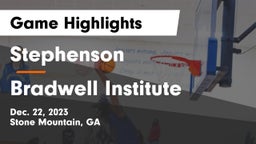 Stephenson  vs Bradwell Institute Game Highlights - Dec. 22, 2023
