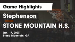 Stephenson  vs STONE MOUNTAIN H.S. Game Highlights - Jan. 17, 2023