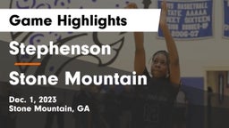 Stephenson  vs Stone Mountain   Game Highlights - Dec. 1, 2023