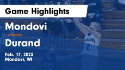 Mondovi  vs Durand  Game Highlights - Feb. 17, 2023