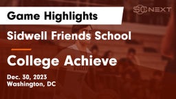 Sidwell Friends School vs College Achieve Game Highlights - Dec. 30, 2023