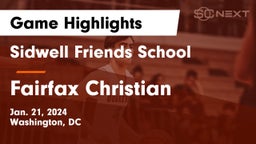 Sidwell Friends School vs Fairfax Christian  Game Highlights - Jan. 21, 2024