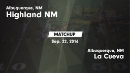 Matchup: Highland vs. La Cueva 2016