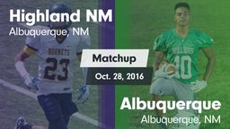 Matchup: Highland vs. Albuquerque  2016