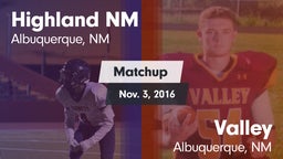 Matchup: Highland vs. Valley  2016