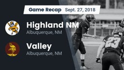 Recap: Highland  NM vs. Valley  2018