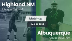 Matchup: Highland vs. Albuquerque  2018