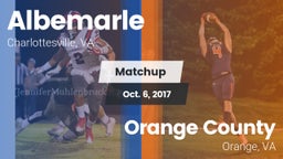 Matchup: Albemarle vs. Orange County  2017