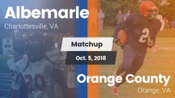 Matchup: Albemarle vs. Orange County  2018