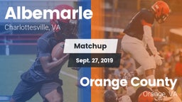 Matchup: Albemarle vs. Orange County  2019